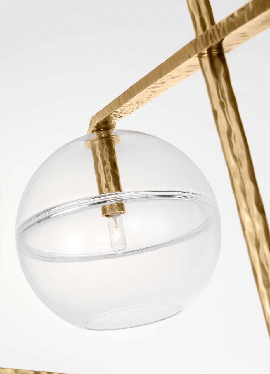 Lowing Grande Chandelier | Clear Polished Antique Brass Bulb Not Included