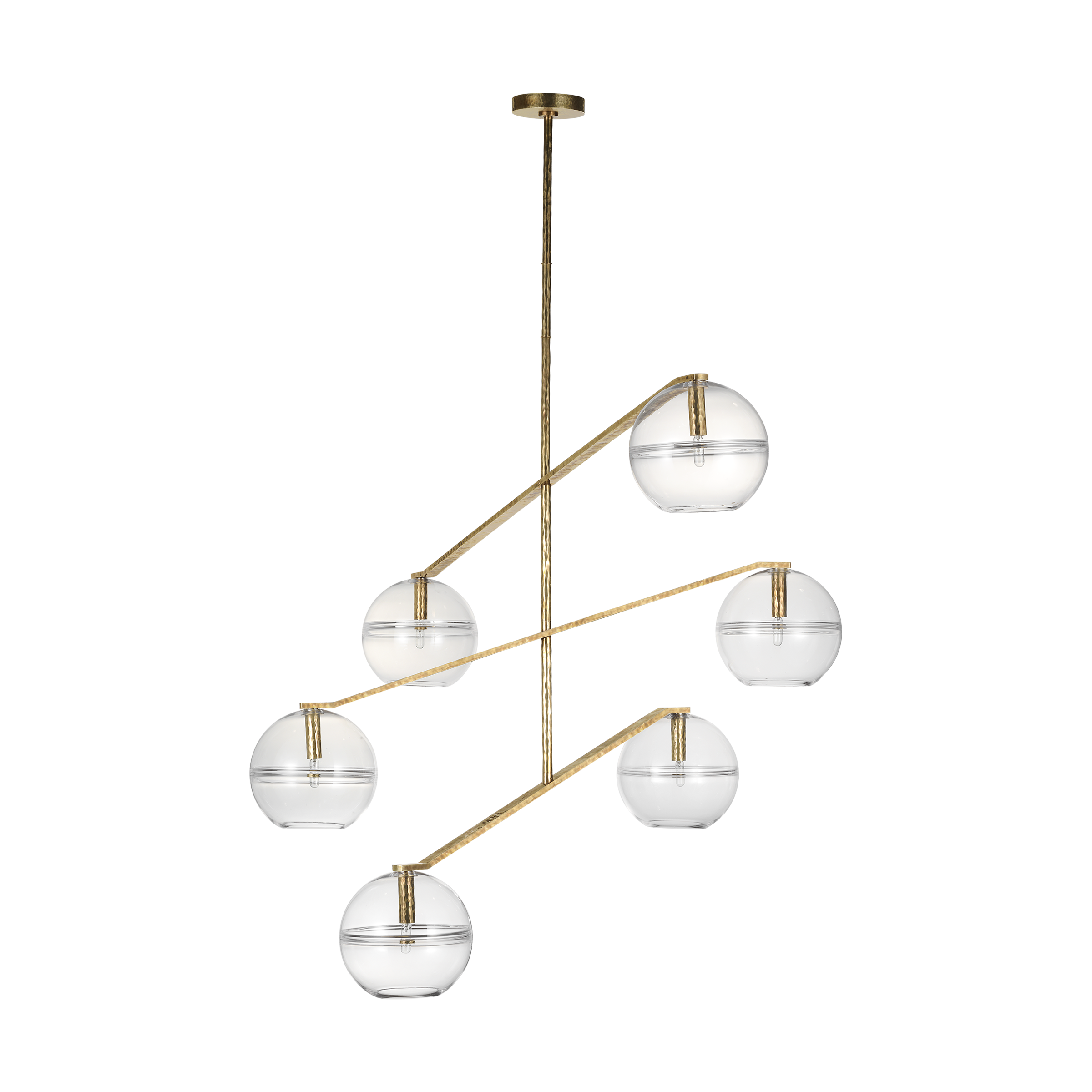 Lowing Grande Chandelier | Clear Polished Antique Brass Bulb Not Included