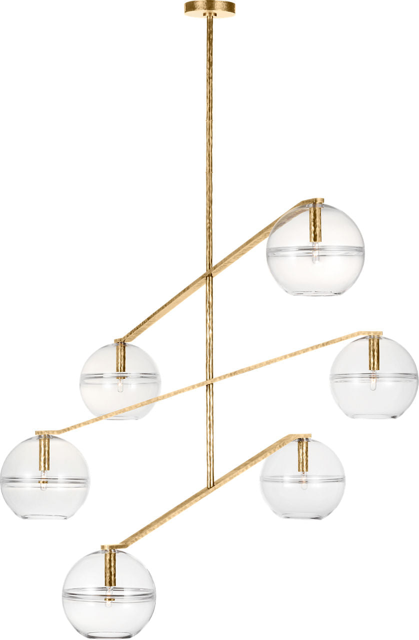 Lowing Grande Chandelier Clear polished antique brass LED 2700K 90 CRI lamp