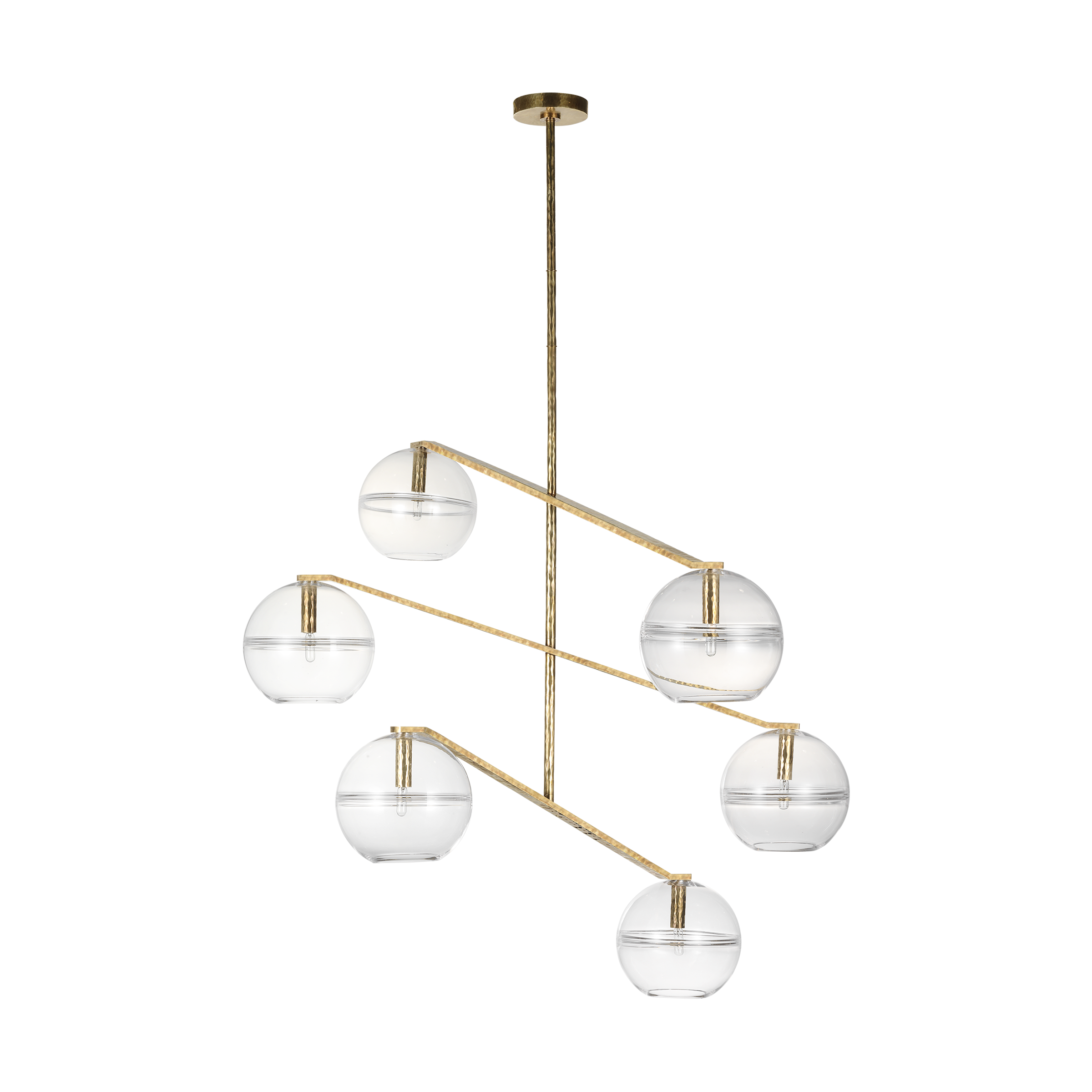Lowing Grande Chandelier | Clear Polished Antique Brass Bulb Not Included