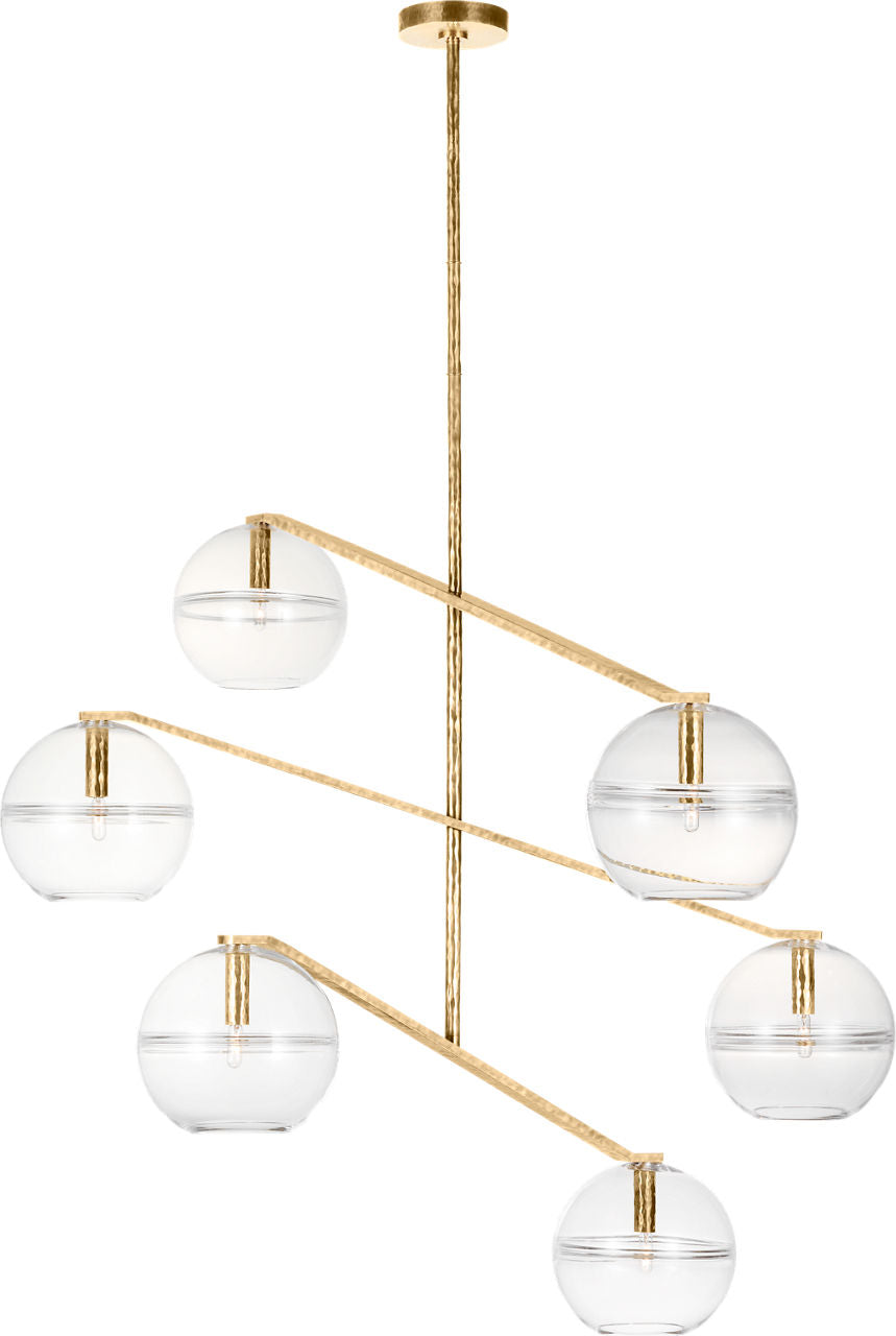 Lowing Grande Chandelier | Clear Polished Antique Brass Bulb Not Included