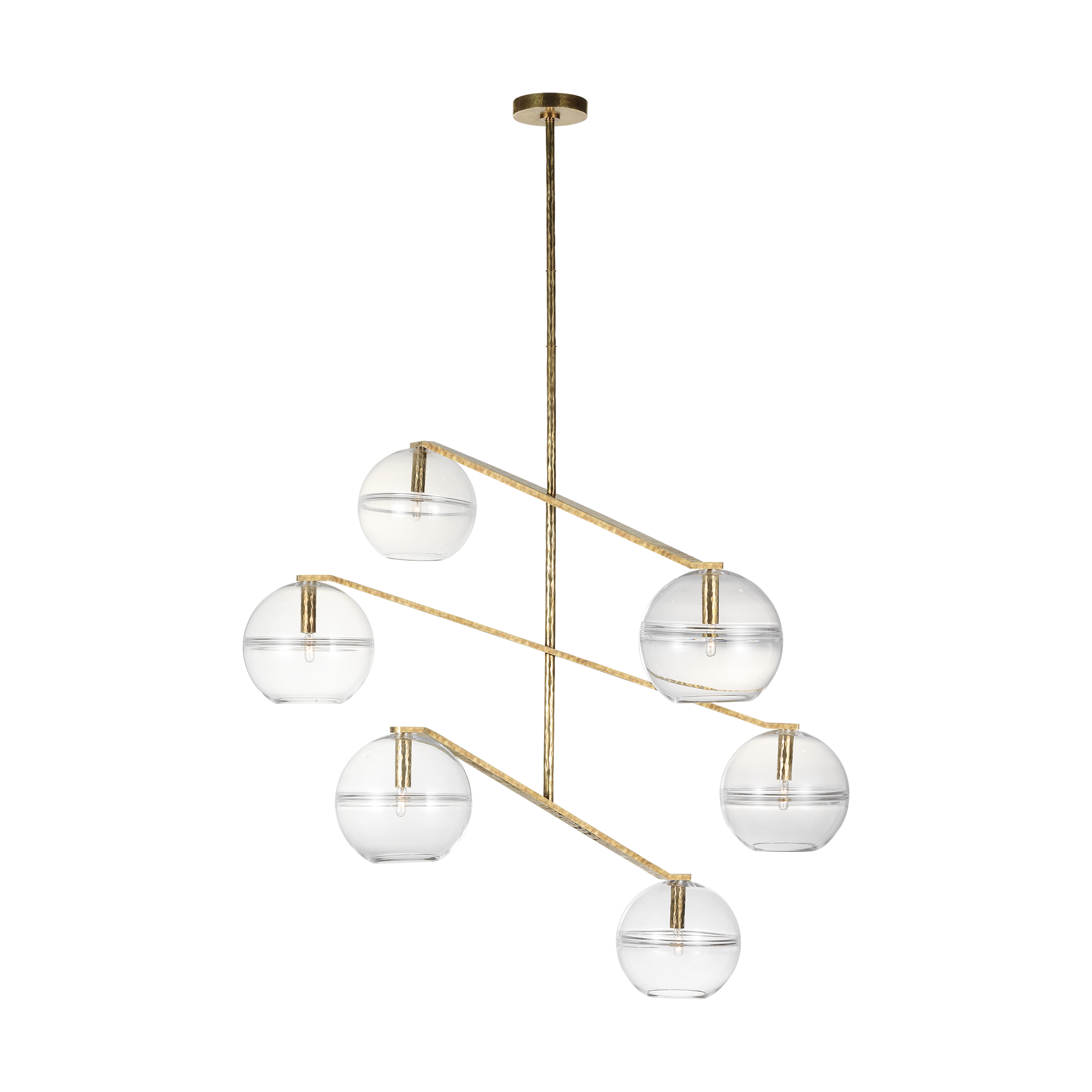 Lowing Grande Chandelier | Clear Polished Antique Brass Bulb Not Included