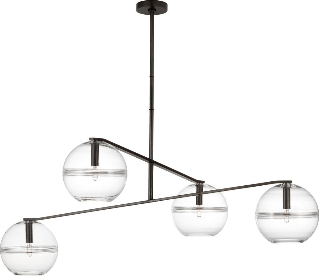Lowing Medium Chandelier Clear Blackened forged LED 2700K 90 CRI lamp