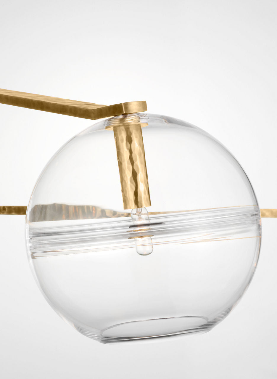 Lowing Medium Chandelier | Clear Polished Antique Brass Bulb Not Included