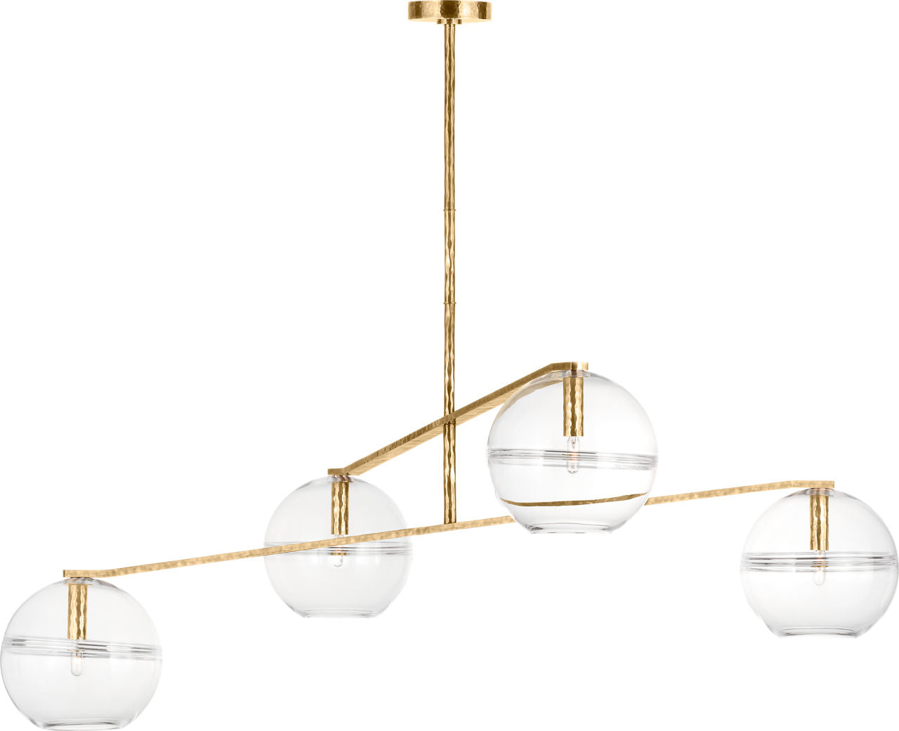 Lowing Medium Chandelier | Clear Polished Antique Brass Bulb Not Included