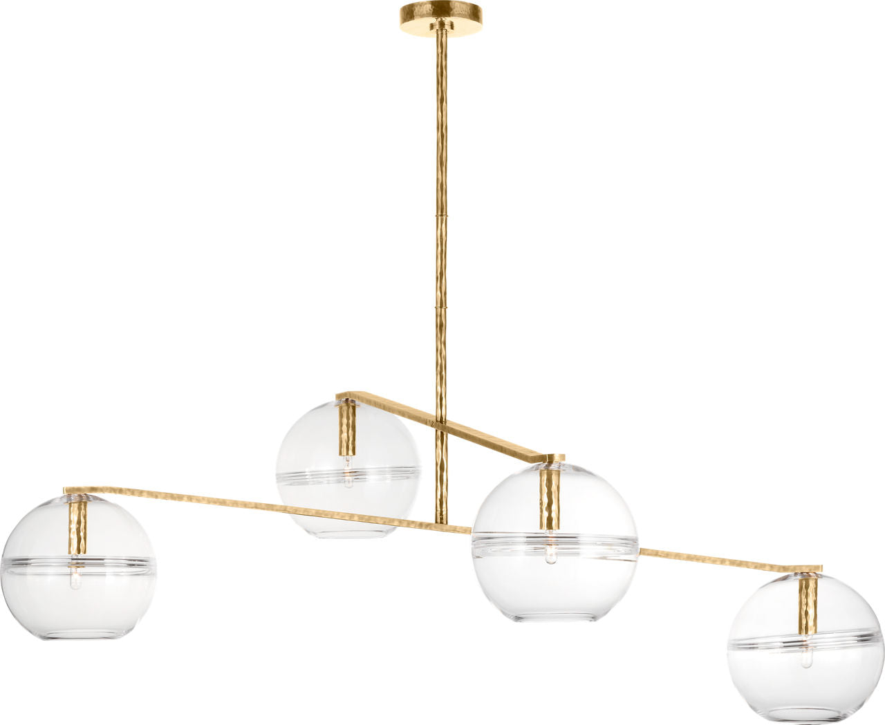 Lowing Medium Chandelier | Clear Polished Antique Brass Bulb Not Included
