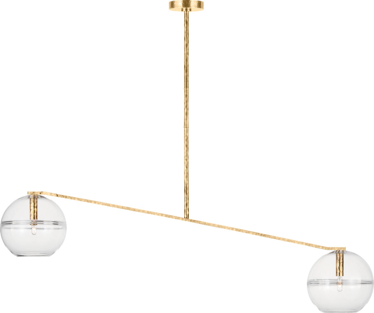 Lowing Medium Wide Chandelier Clear polished antique brass LED 2700K 90 CRI lamp
