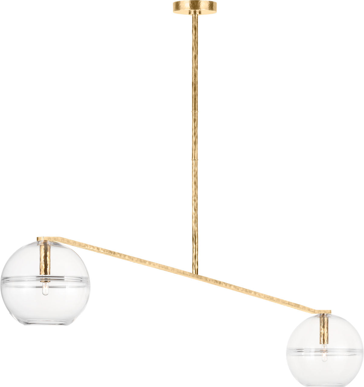 Lowing Medium Wide Chandelier Clear polished antique brass Bulb Not Included