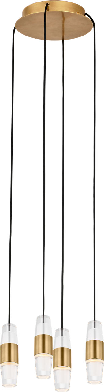Lassell Short 4-Light Chandelier | Natural Brass 2700K 120V