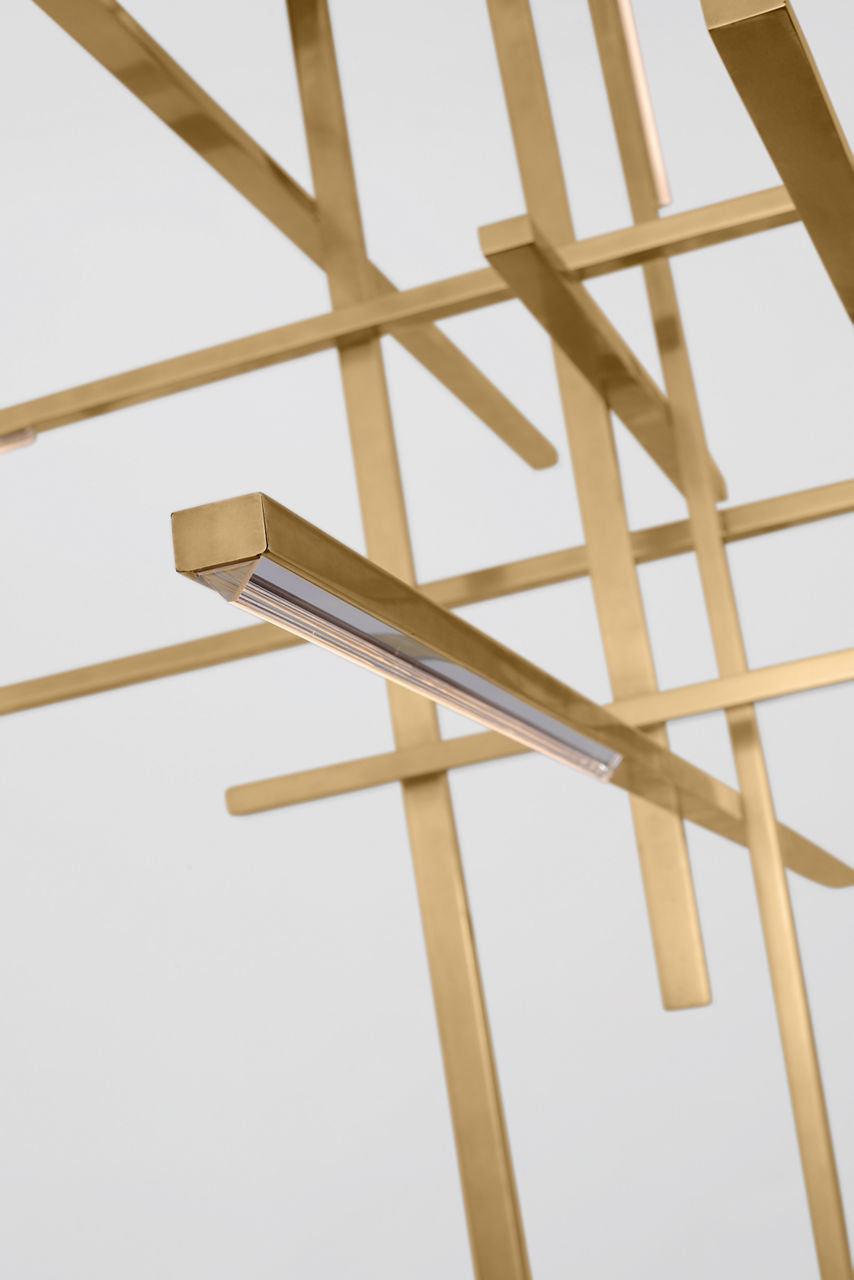 Cityscape Grande Chandelier Natural Brass 2700K 90 CRI