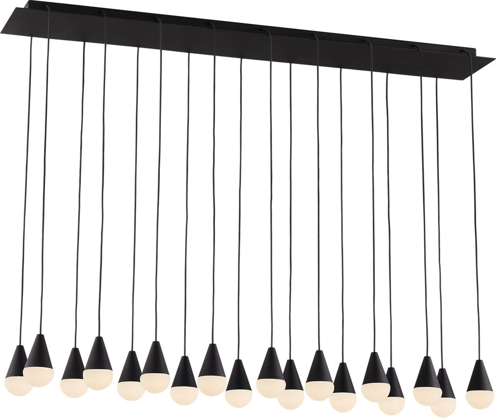 Cupola Alabaster 18 Light Chandelier Nightshade Black 3000K 90 CRI 120V