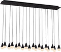 Cupola Alabaster 18 Light Chandelier Nightshade Black 3000K 90 CRI 120V