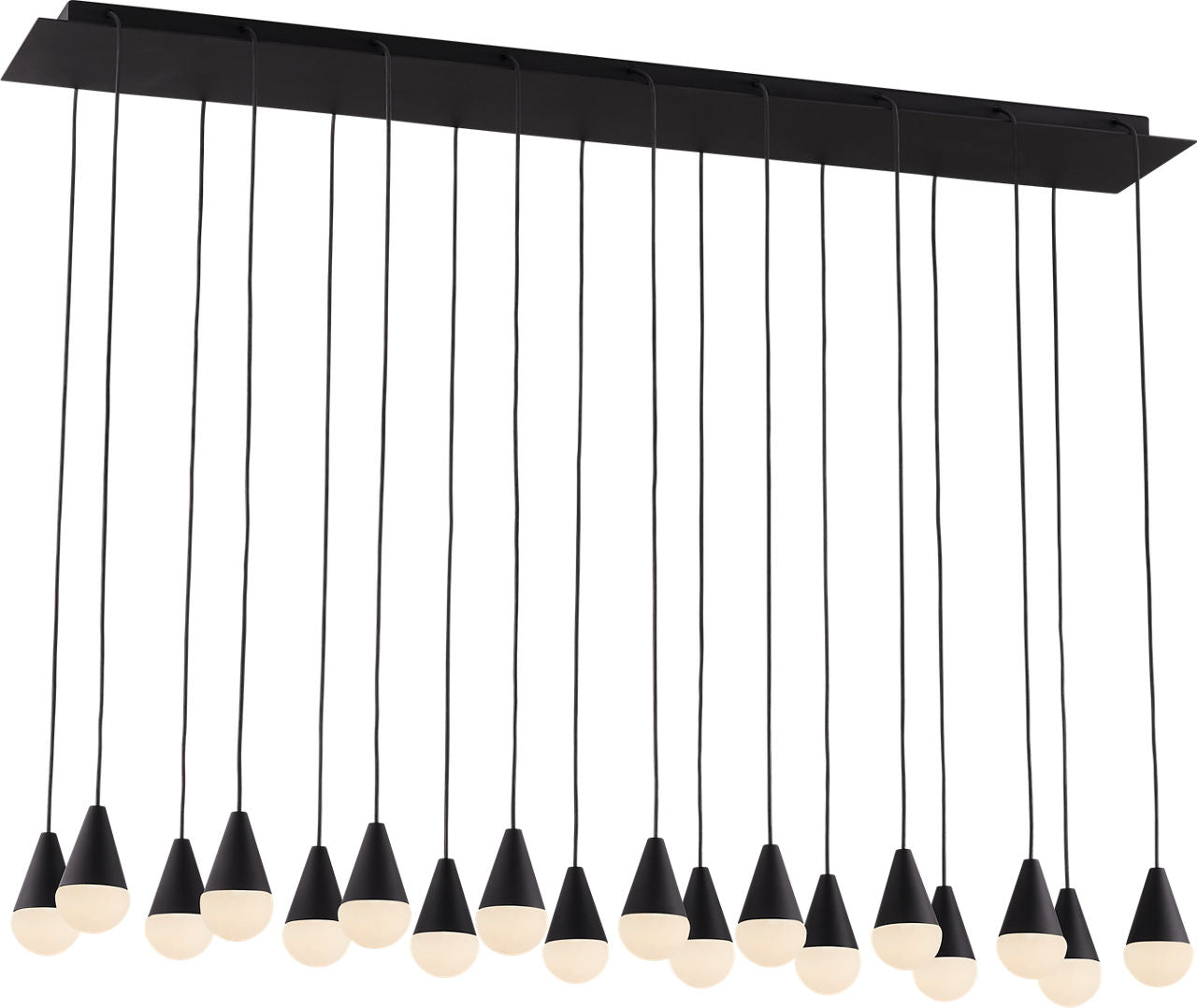Cupola Alabaster 18 Light Chandelier Nightshade Black 3000K 90 CRI 120V