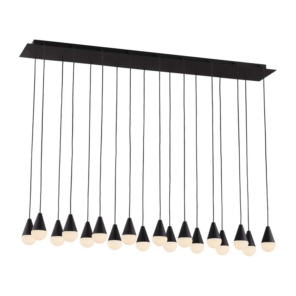 Cupola Alabaster 18 Light Chandelier Nightshade Black 3000K 90 CRI 120V