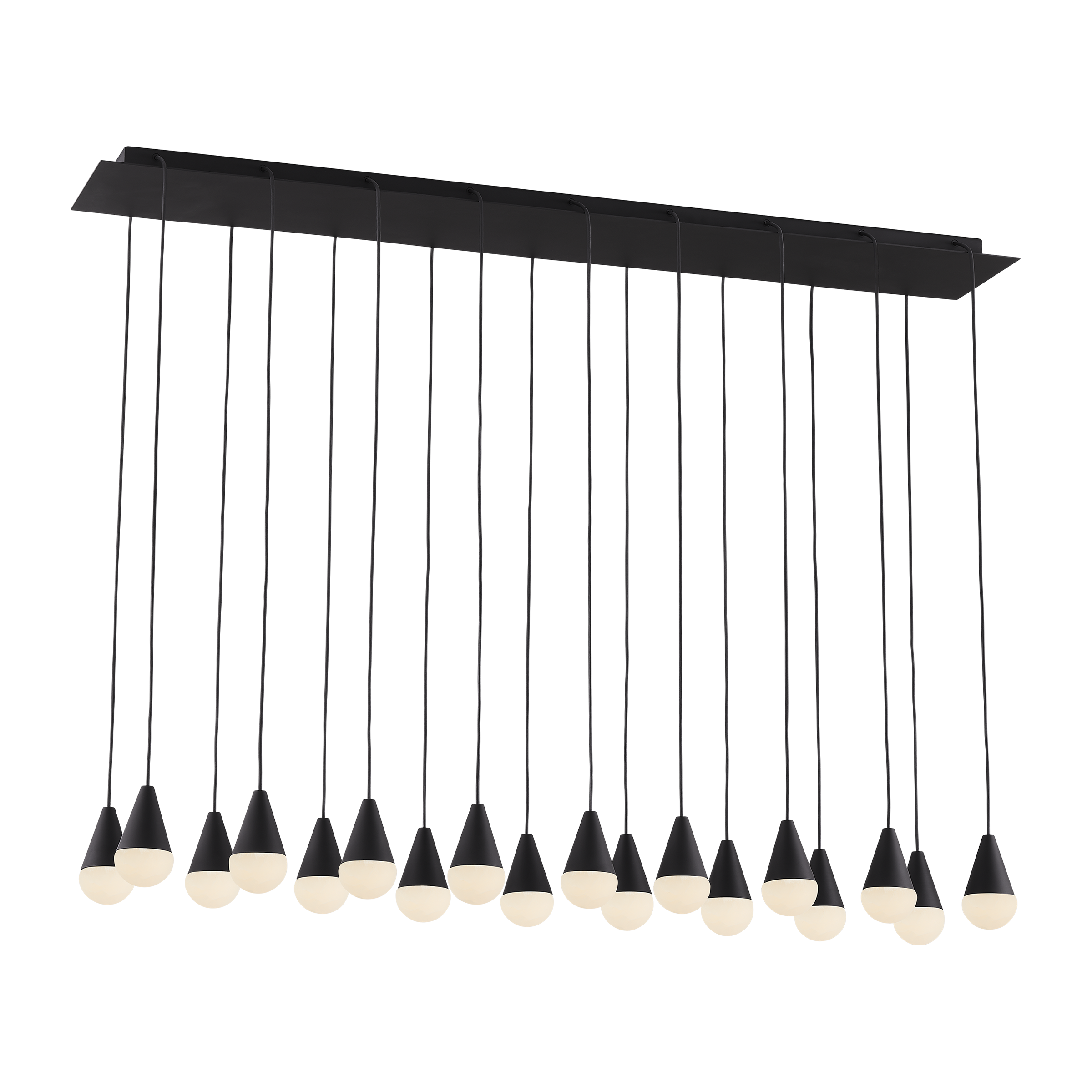 Cupola Alabaster 18 Light Chandelier Nightshade Black 3000K 90 CRI 120V