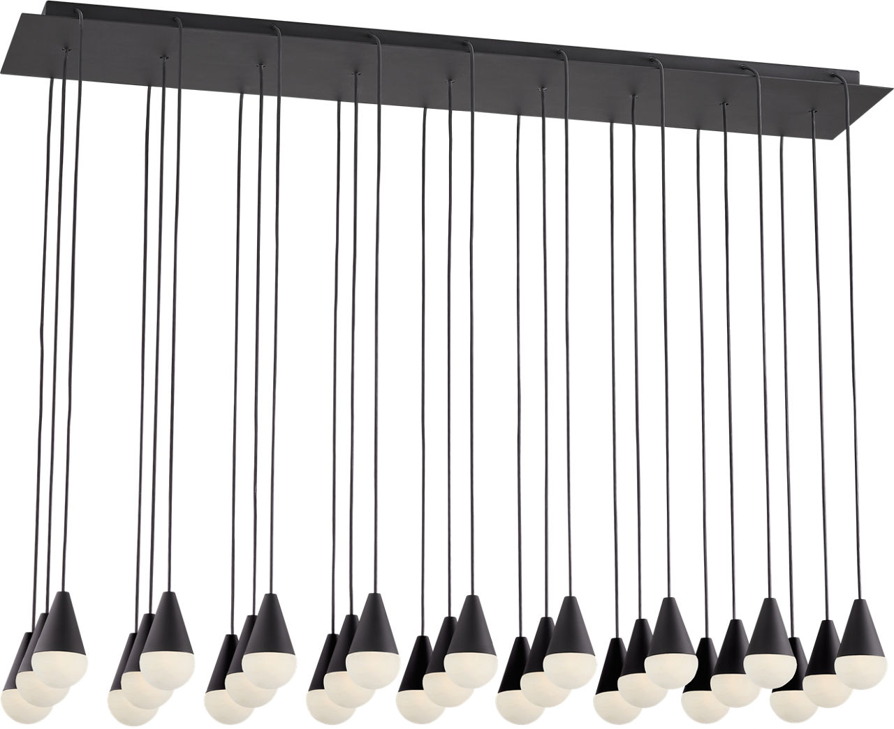 Cupola Alabaster 27 Light Chandelier Nightshade Black 3000K 90 CRI