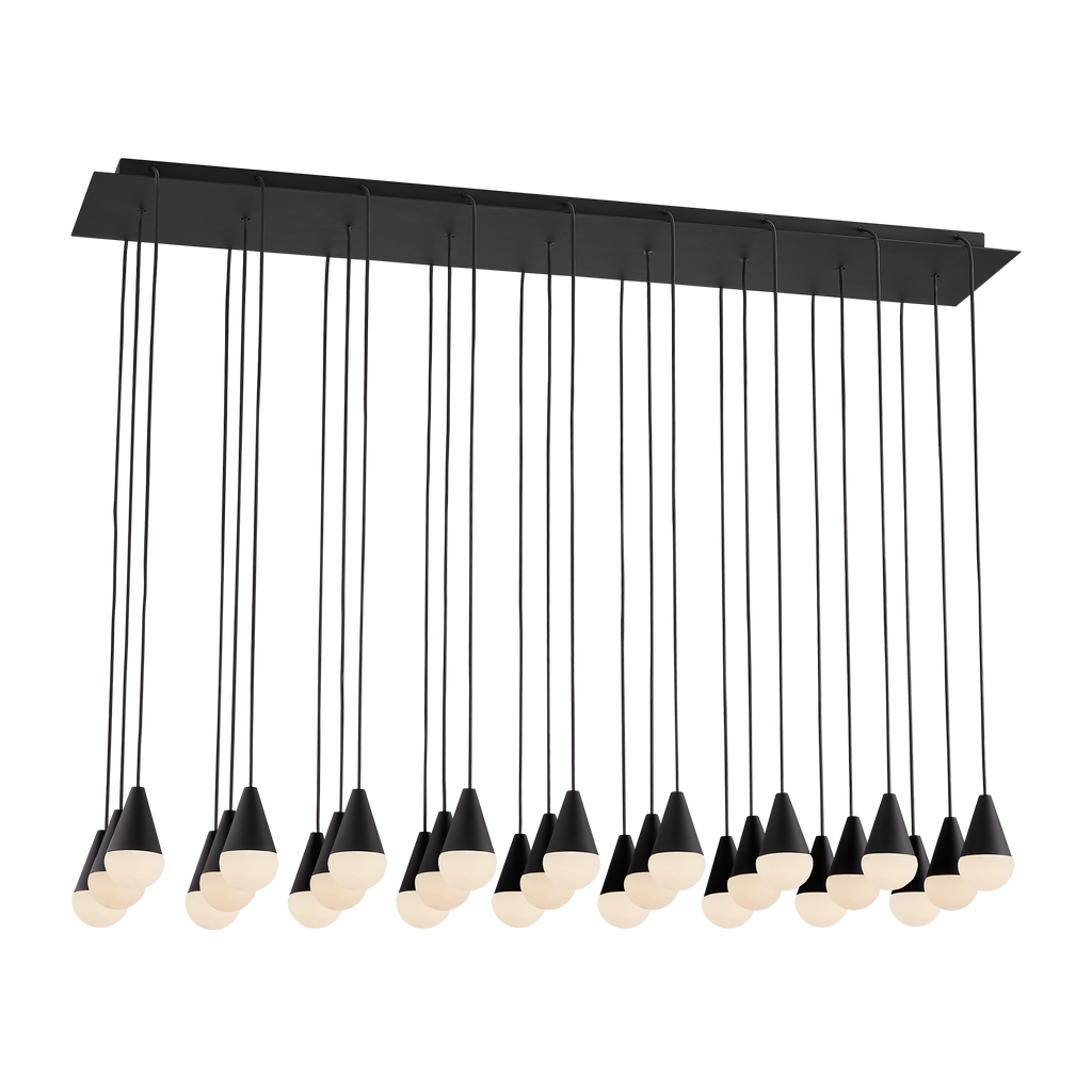 Cupola Alabaster 27 Light Chandelier Nightshade Black 3000K 90 CRI