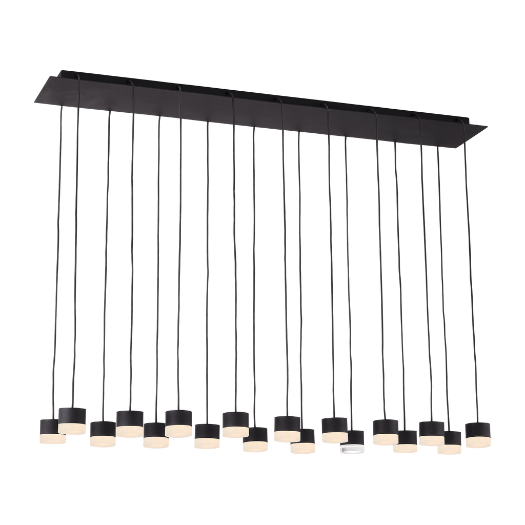 Gable Alabaster 18 Light Chandelier Nightshade Black 3000K 90 CRI 120V