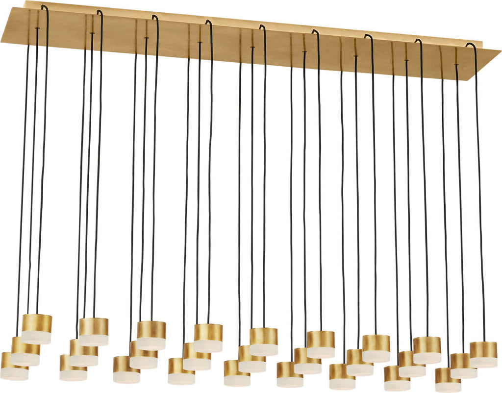 Gable Alabaster 27 Light Chandelier Hand Rubbed Antique Brass 3000K 90 CRI