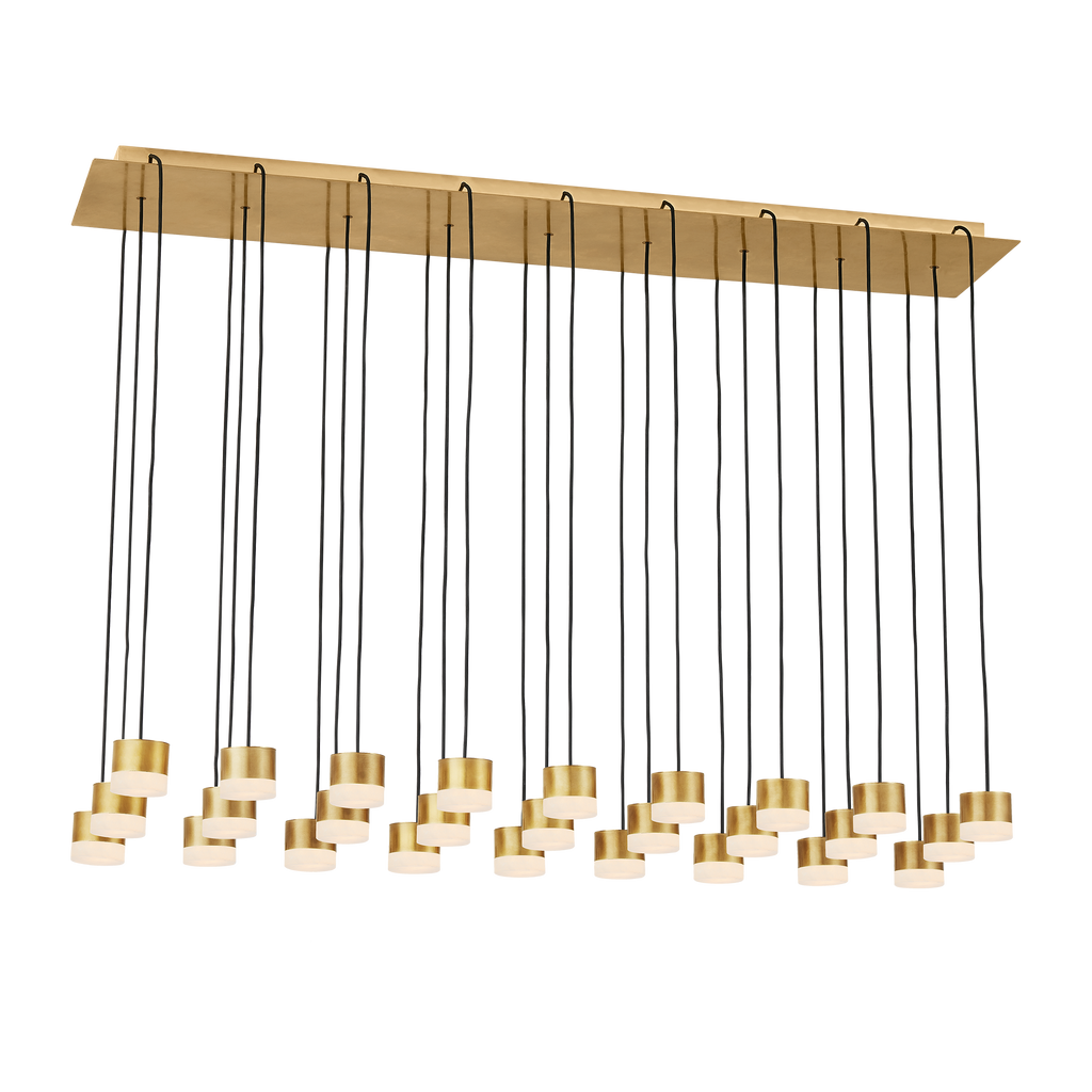 Gable Alabaster 27 Light Chandelier Hand Rubbed Antique Brass 3000K 90 CRI