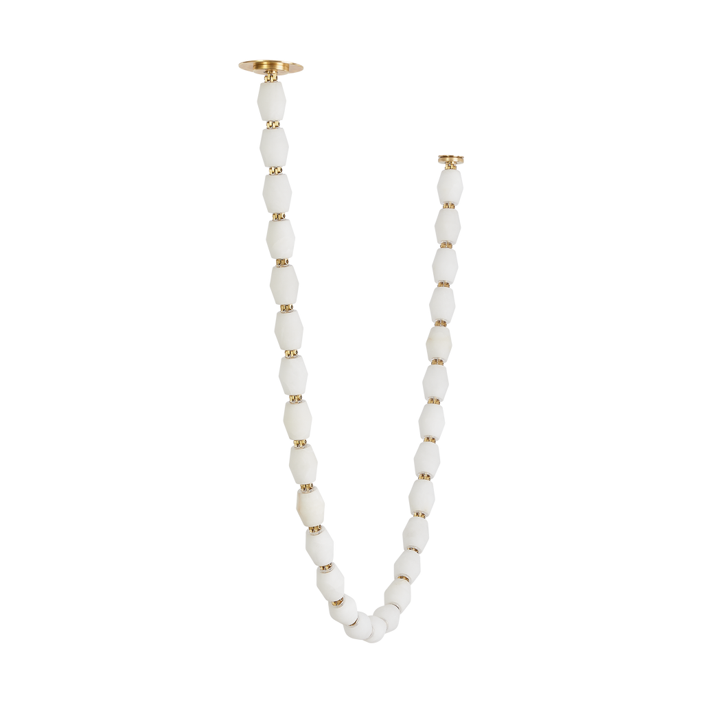 Collier Alabaster 84 Chandelier | Hand-Rubbed Antique Brass 2700K Remote 120V