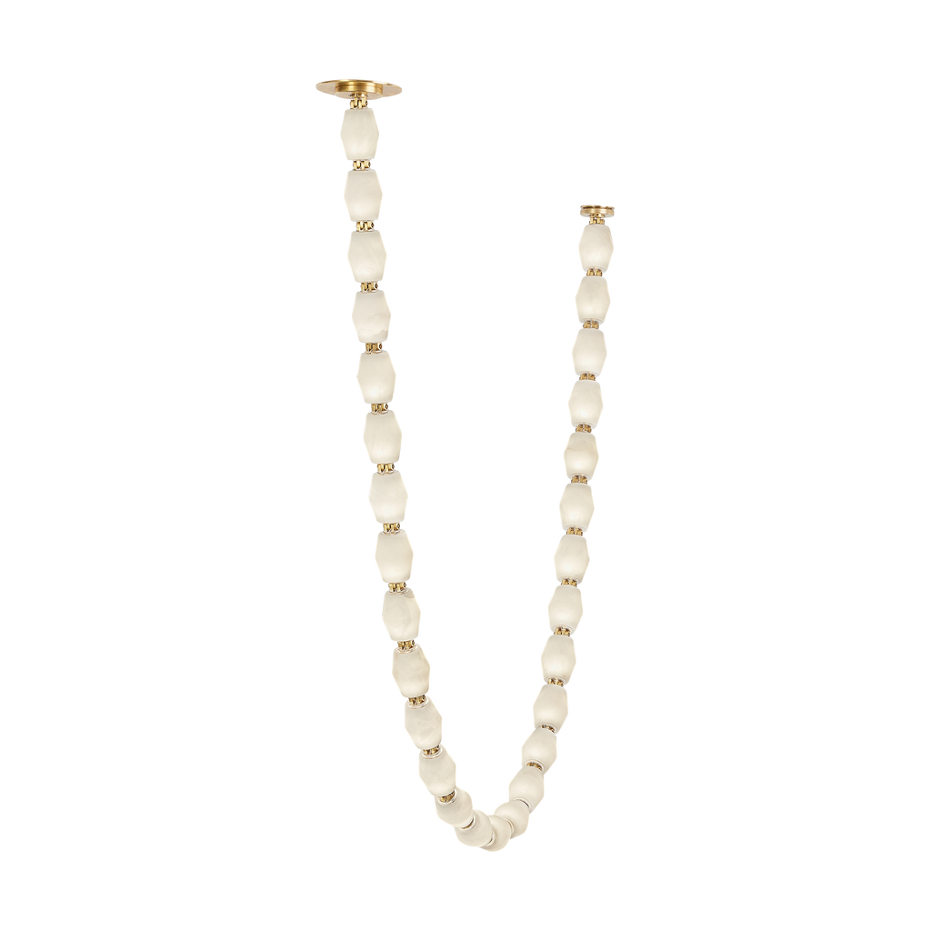 Collier Alabaster 84 Chandelier | Hand-Rubbed Antique Brass 2700K Remote 120V