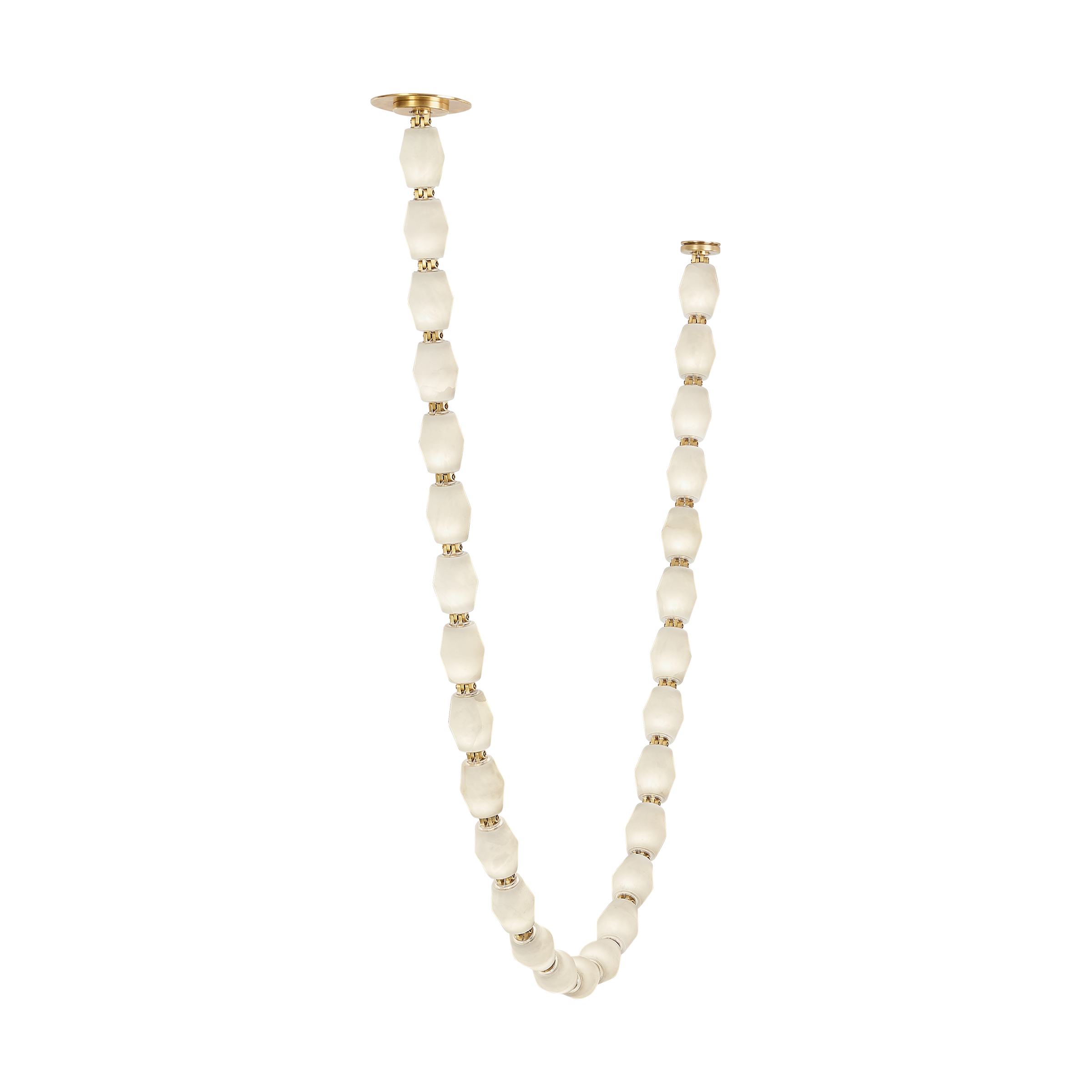 Collier Alabaster 84 Chandelier | Hand-Rubbed Antique Brass 2700K Remote 120V