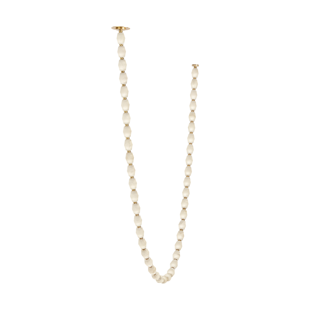 Collier Alabaster 132 Chandelier | Hand-Rubbed Antique Brass 2700K Remote 120V
