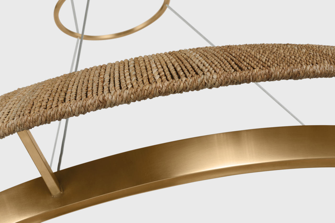 Noa Large Chandelier Natural Hand Rubbed Antique Brass 2700K 90 CRI