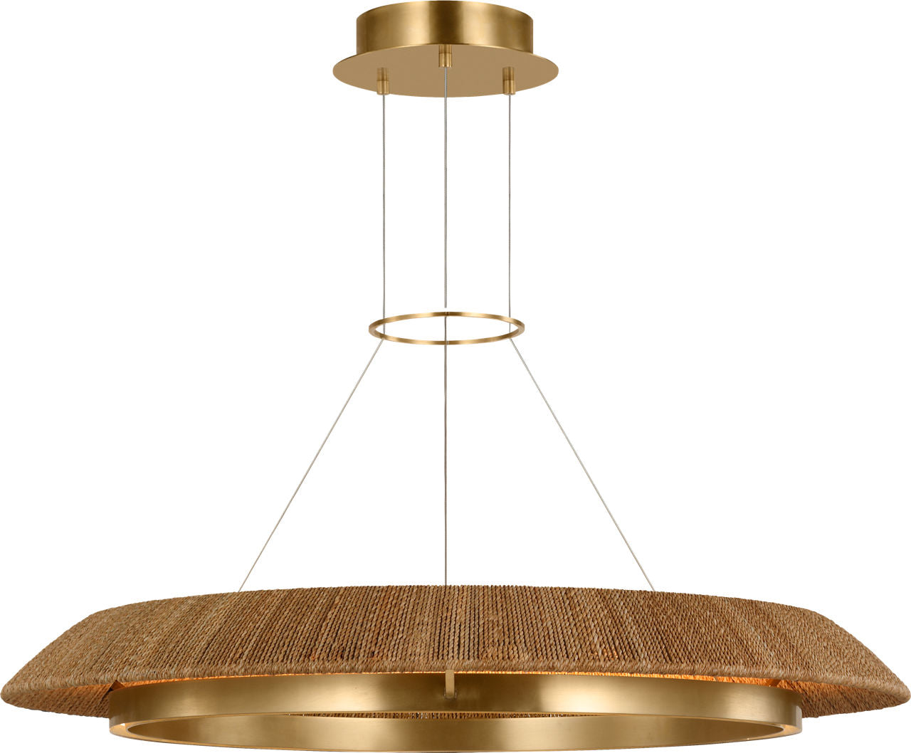 Noa Large Chandelier Natural Hand Rubbed Antique Brass 2700K 90 CRI