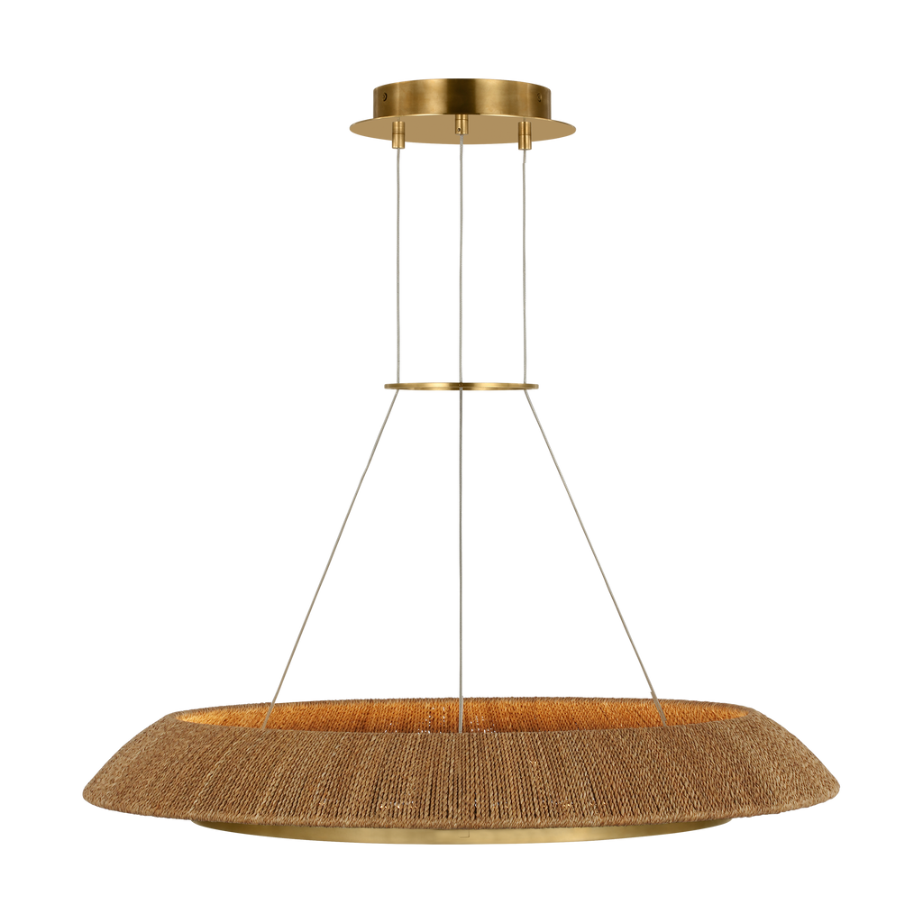 Noa Medium Chandelier Natural Hand Rubbed Antique Brass 2700K 90 CRI