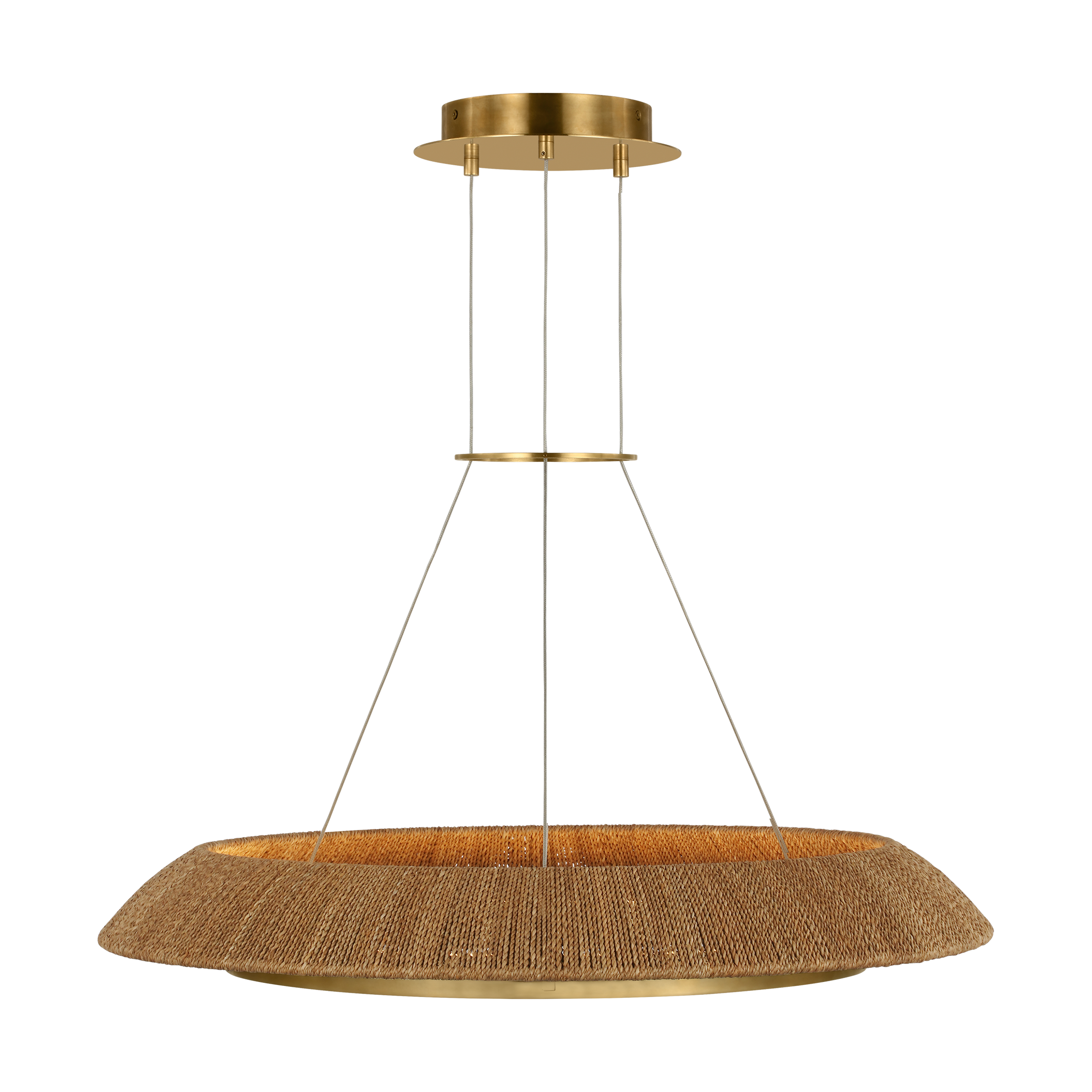 Noa Medium Chandelier Natural Hand Rubbed Antique Brass 2700K 90 CRI