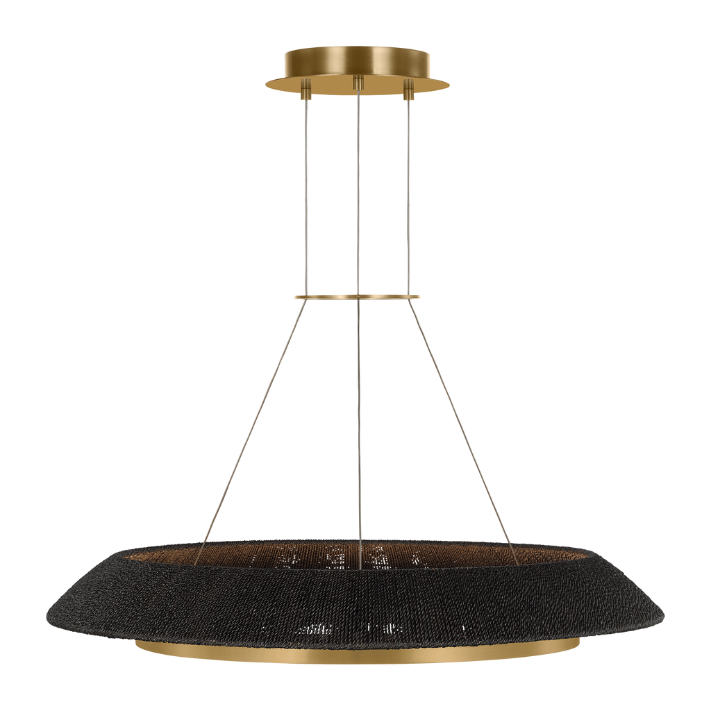 Noa Medium Chandelier Washed Black Hand Rubbed Antique Brass 2700K 90 CRI