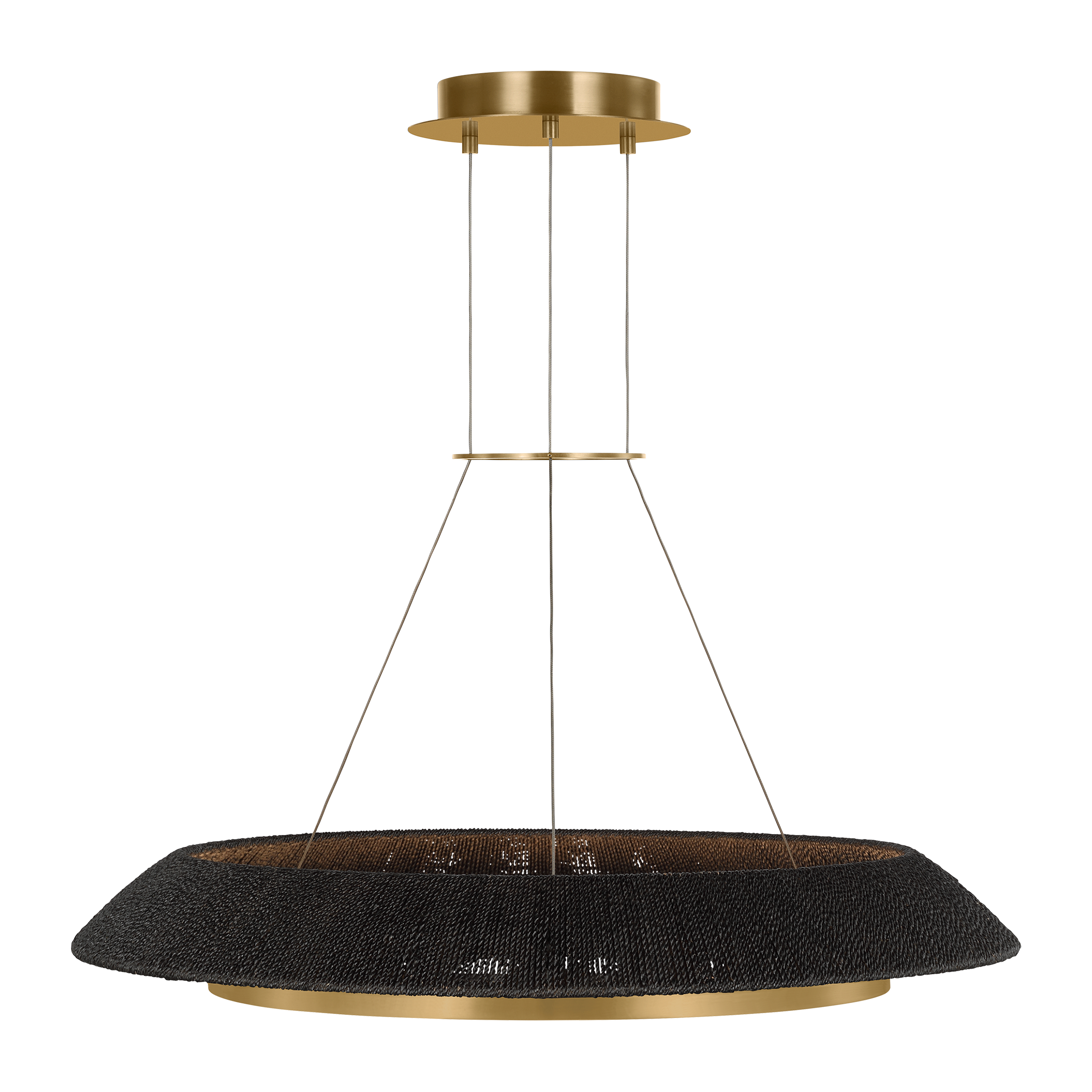 Noa Medium Chandelier Washed Black Hand Rubbed Antique Brass 2700K 90 CRI
