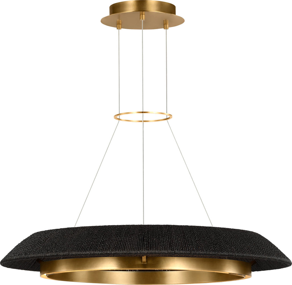 Noa Medium Chandelier Washed Black Hand Rubbed Antique Brass 2700K 90 CRI