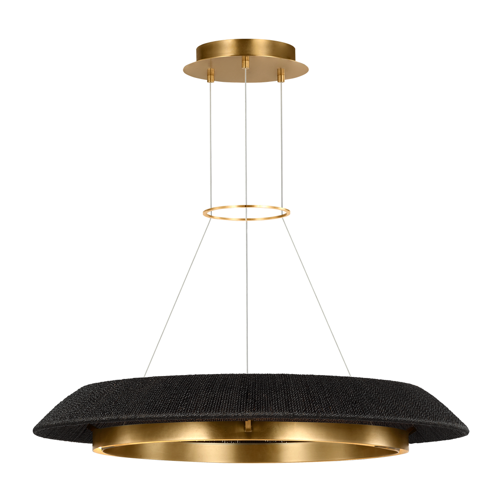 Noa Medium Chandelier Washed Black Hand Rubbed Antique Brass 2700K 90 CRI