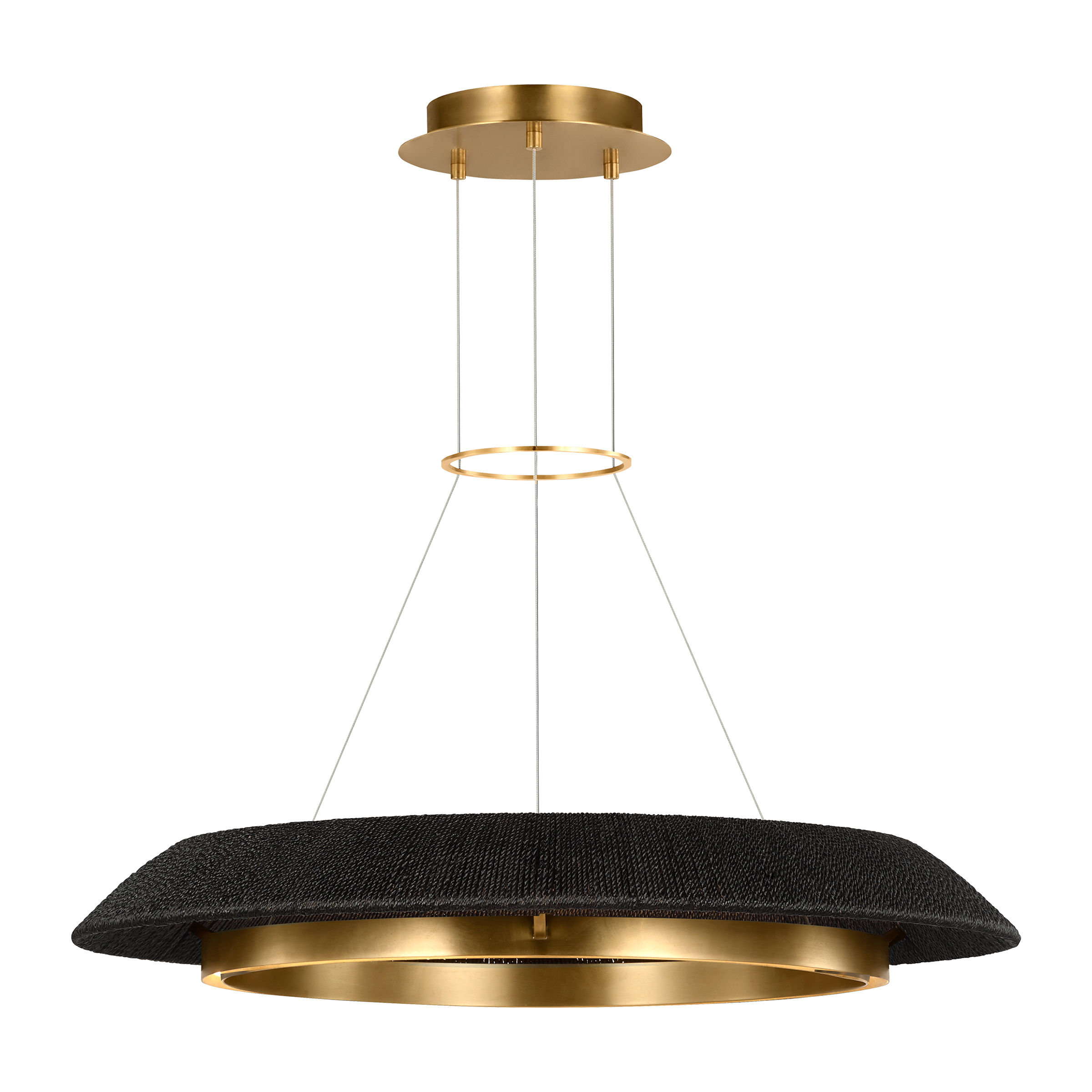 Noa Medium Chandelier Washed Black Hand Rubbed Antique Brass 2700K 90 CRI