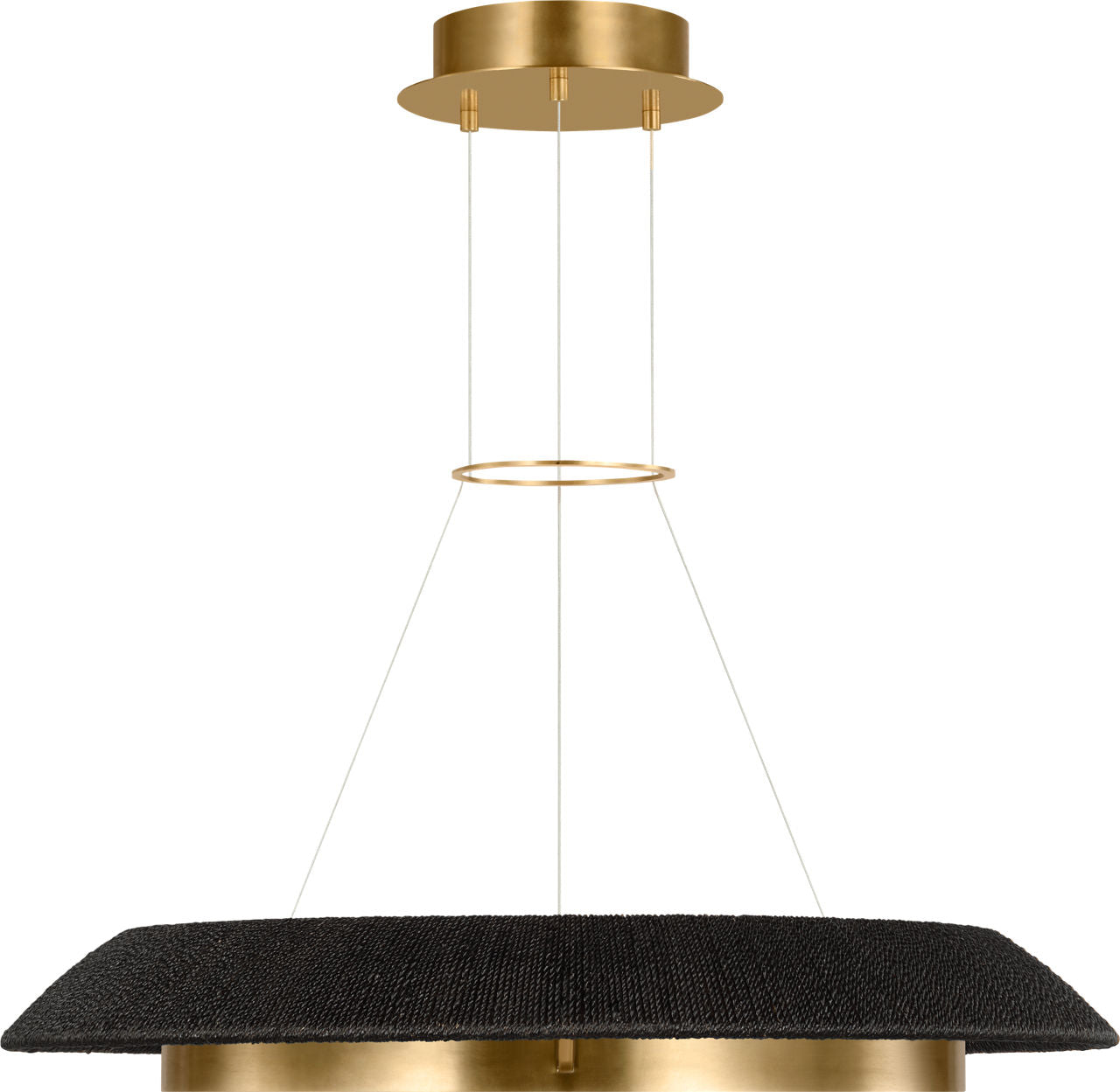 Noa Medium Chandelier Washed Black Hand Rubbed Antique Brass 2700K 90 CRI