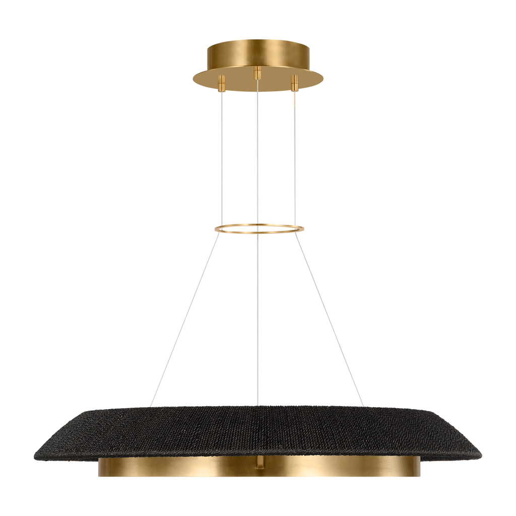 Noa Medium Chandelier Washed Black Hand Rubbed Antique Brass 2700K 90 CRI