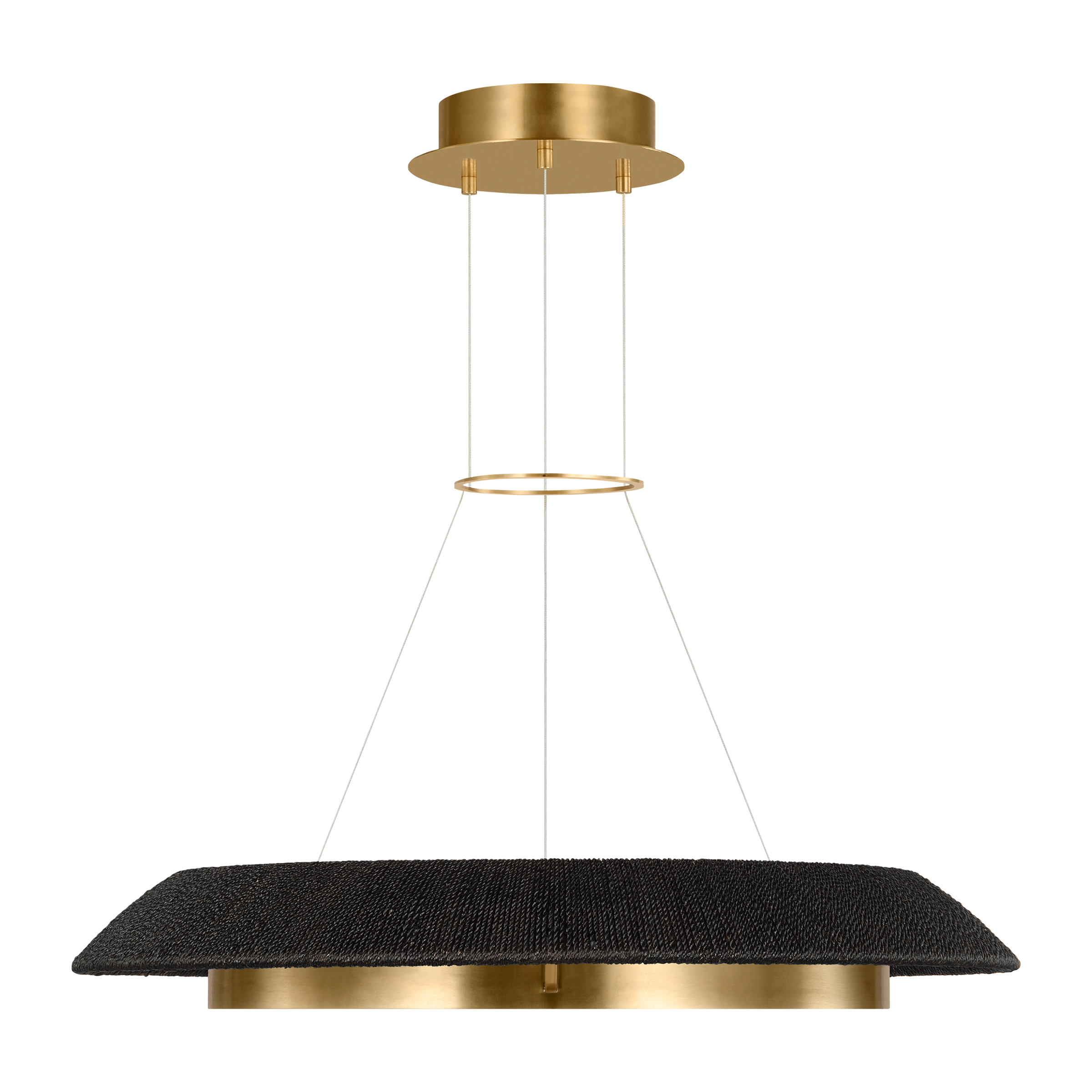 Noa Medium Chandelier Washed Black Hand Rubbed Antique Brass 2700K 90 CRI
