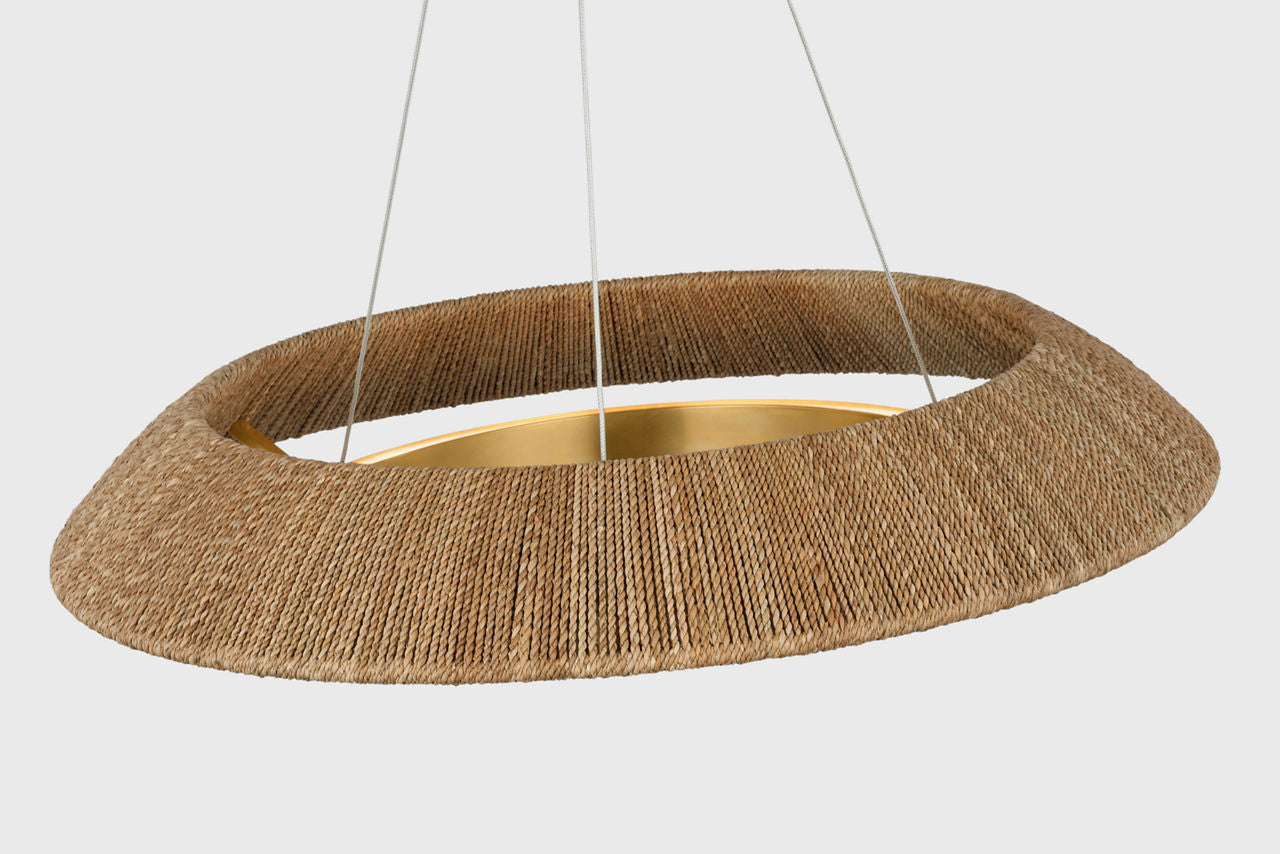 Noa Small Chandelier Natural hand rubbed antique brass 2700K 90 CRI