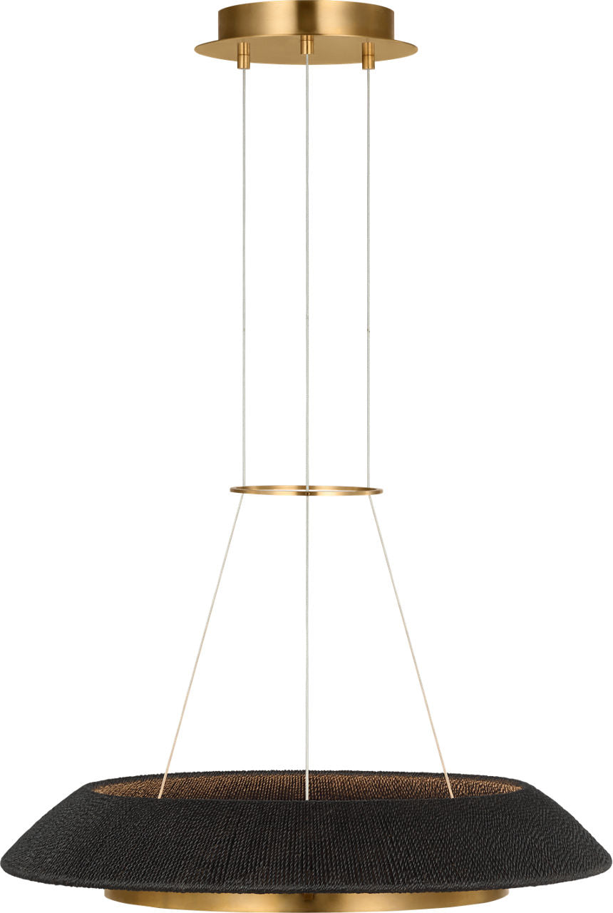 Noa Small Chandelier Washed Black Hand Rubbed Antique Brass 2700K 90 CRI