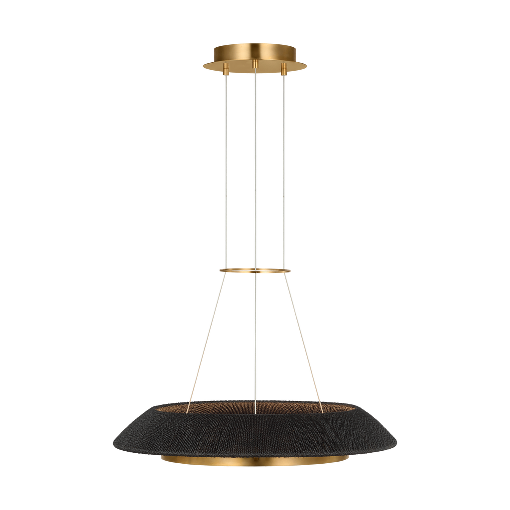 Noa Small Chandelier Washed Black Hand Rubbed Antique Brass 2700K 90 CRI