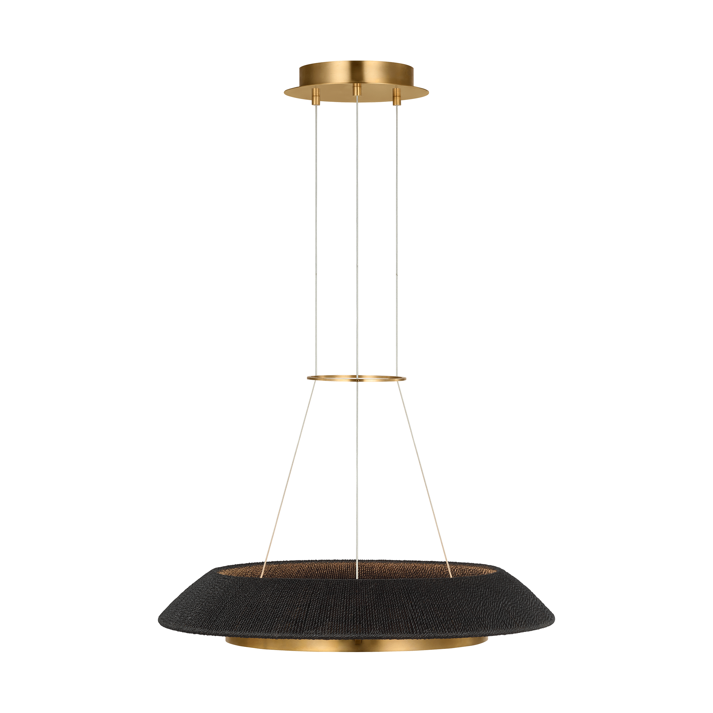Noa Small Chandelier Washed Black Hand Rubbed Antique Brass 2700K 90 CRI