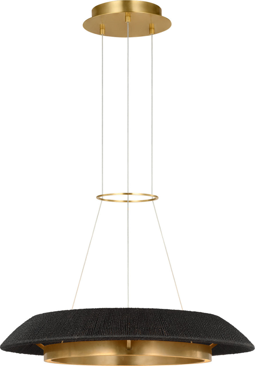 Noa Small Chandelier Washed Black Hand Rubbed Antique Brass 2700K 90 CRI