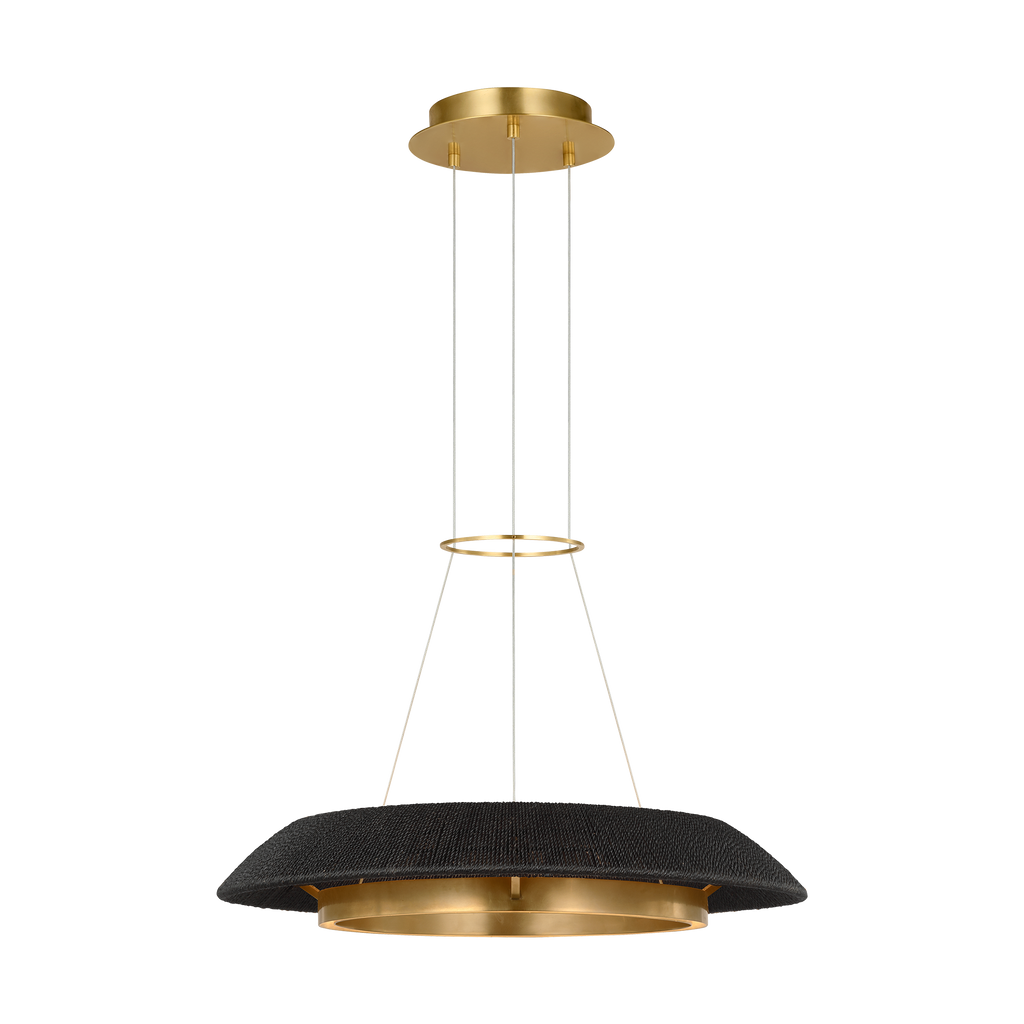 Noa Small Chandelier Washed Black Hand Rubbed Antique Brass 2700K 90 CRI