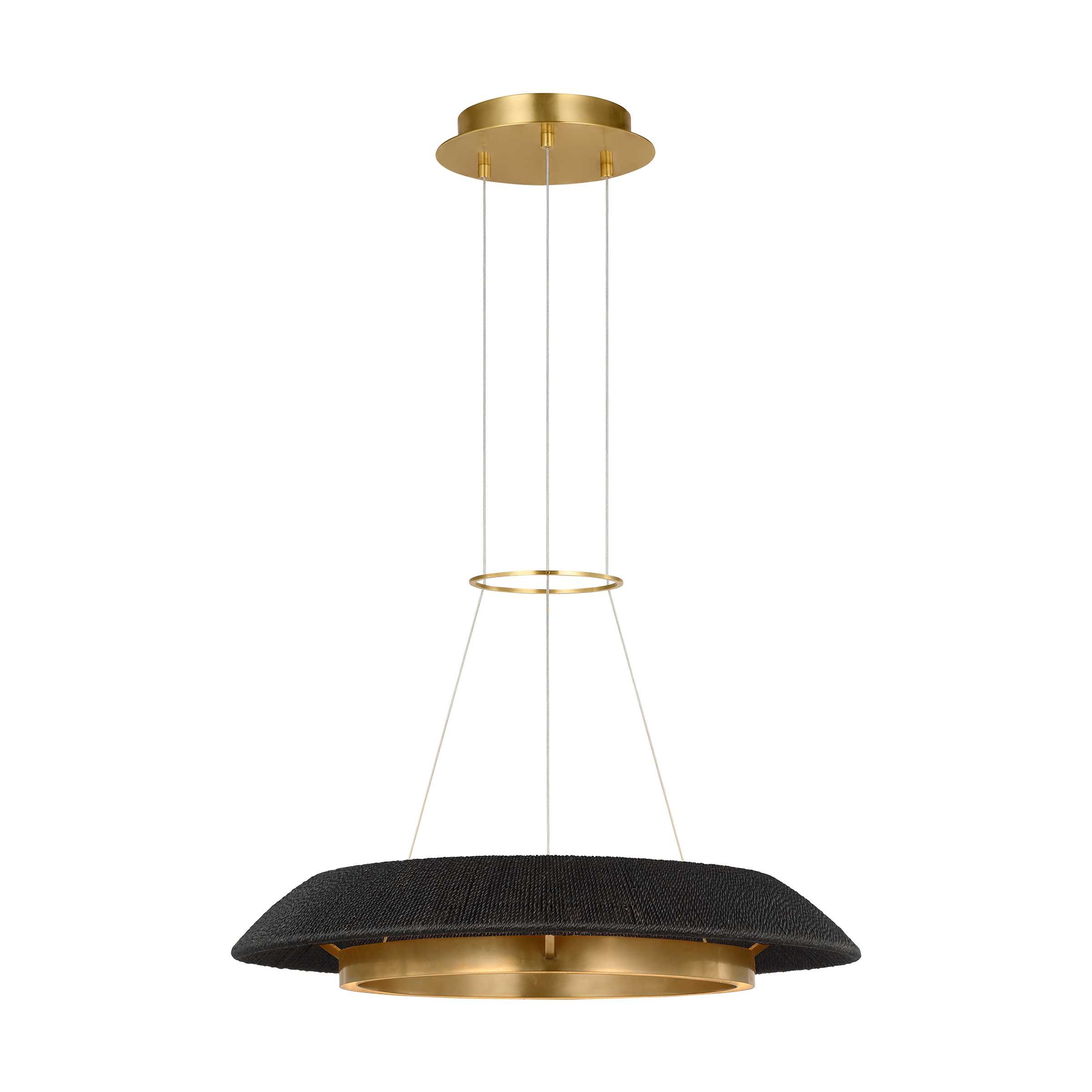 Noa Small Chandelier Washed Black Hand Rubbed Antique Brass 2700K 90 CRI