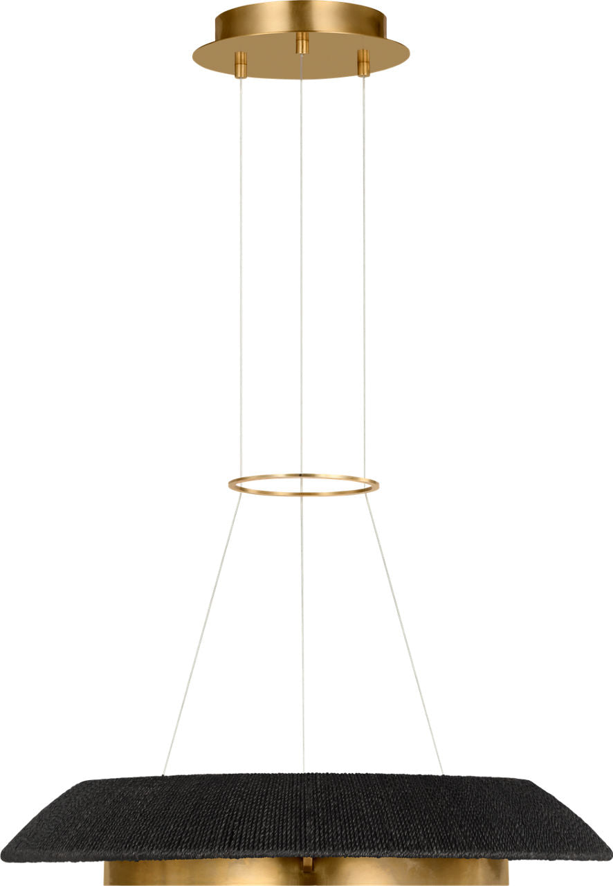 Noa Small Chandelier Washed Black Hand Rubbed Antique Brass 2700K 90 CRI