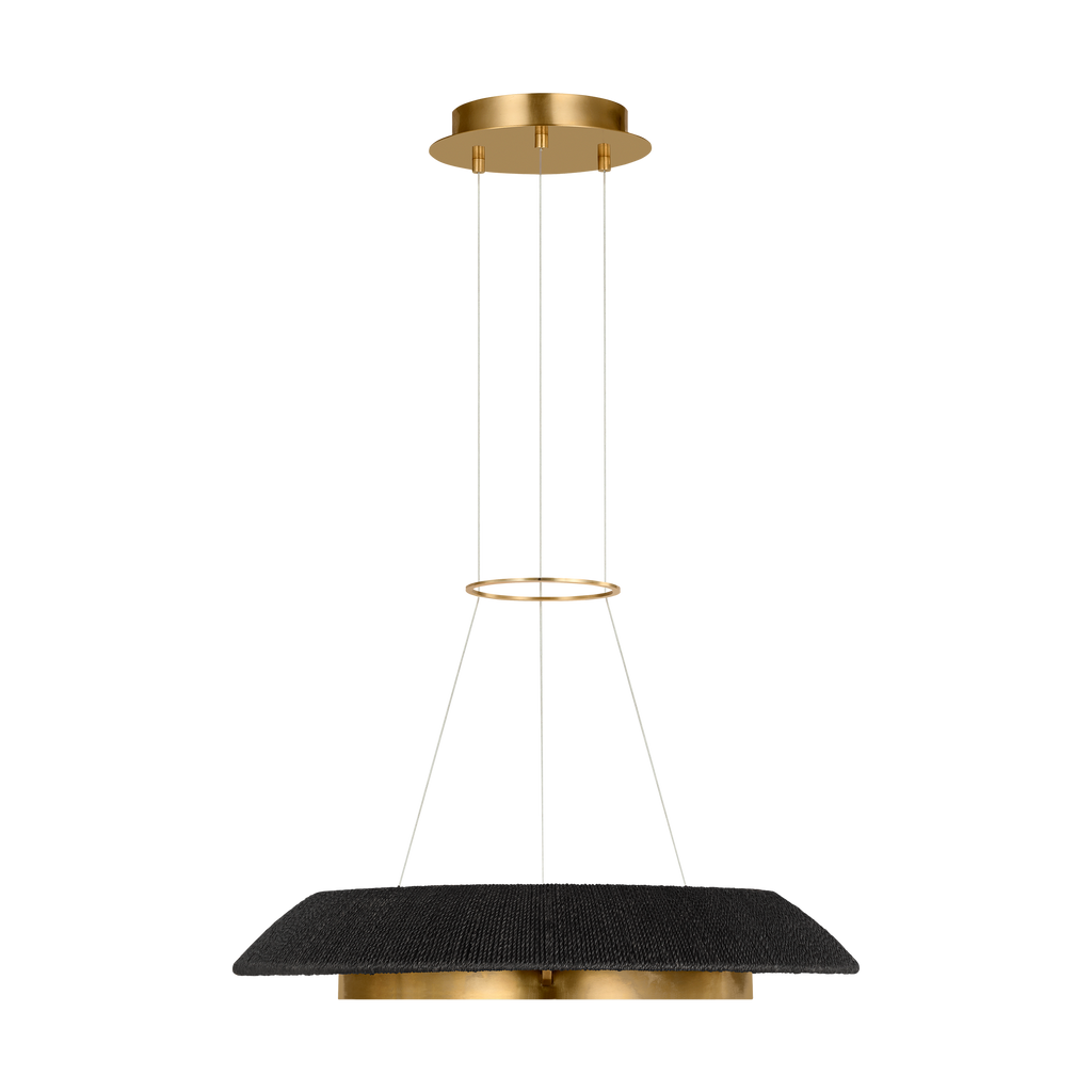 Noa Small Chandelier Washed Black Hand Rubbed Antique Brass 2700K 90 CRI