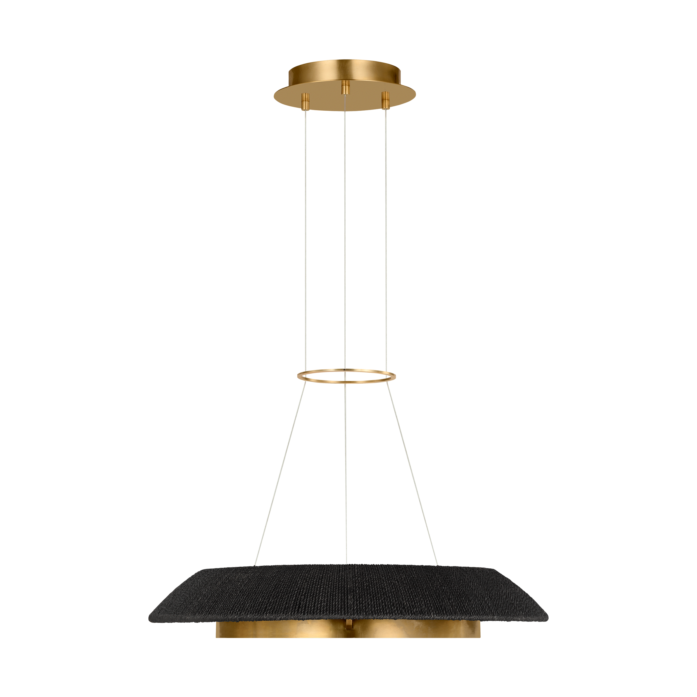 Noa Small Chandelier Washed Black Hand Rubbed Antique Brass 2700K 90 CRI